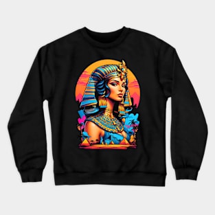 Cleopatra Queen of Egypt retro vintage floral design Crewneck Sweatshirt